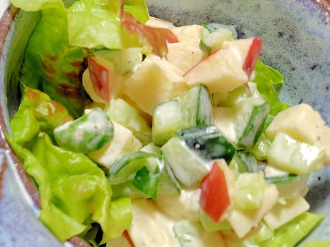 5分で!きゅうりとリンゴのヨーグルトサラダ